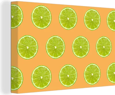 Produktbild von OneMillionCanvasses® - Leinwandbilder - 140x90 cm, Limette - Muster - Farben, Wandbilder Kunstdruck Wanddekoration