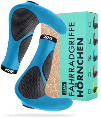 Produktbild von AARON Horn Ergonomische Fahrradgriffe mit Hörnern Blau