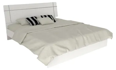 Image de Lit chambre double 160сm matelas blanc style moderne bois