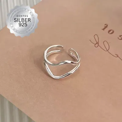 Produktbild von XCOAST Fingerring „Bella Mare“ 925er Sterling Silber – Wellen-Design, verstellbar