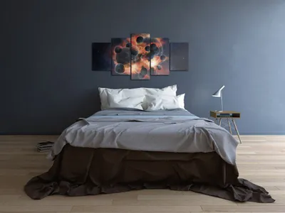 Produktbild von Akustikbild Abstrakt 200x100 cm Bilder Akustikschaum Hochleistungsschallabsorber Schallschutz Leinwand 5 tlg Wandbild Raumakustik Schalldämmung 020101-134