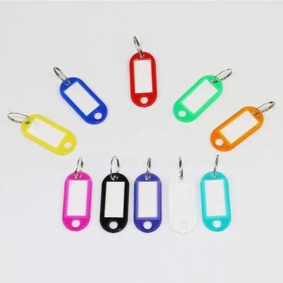 Produktbild von Kunststoff-Schlüsselanhänger, 10 Farben, 120 Stück, 5x2,2cm