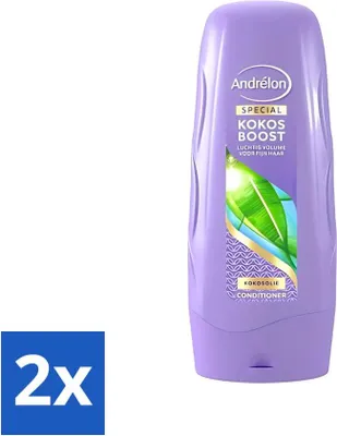 Zdjęcie produktu dla Andrélon Coconut Boost Odżywka do włosów suchych - 300 ml - Value pack - 2 szt