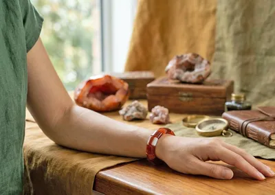 Produktbild von Carneol Armband rot orangener Karneol Edelstein 205ct 20