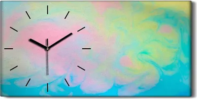 Produktbild von Wandbild Leinwand Bilder mit Uhr Geräuschlos 60x30 Malerei Abstrakte Kunst - schwarze Hände