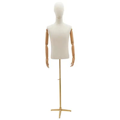 Obrázek produktu pro Šicí figurína, krejčovská figurína, figurína do výlohy, mužská figurína na oblékání, kovový stojan, figurína na oblečení, figurína s nastavitelnou polohou