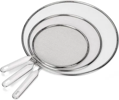 Obrázok produktu pre Nerezové pokrievky proti striekaniu, 3 veľkosti (19/25/33 cm), s rukoväťou, vhodné na hrnce