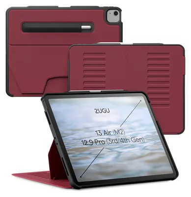 Produktbild von Zugu Case Hülle iPad Air 13" (M2-M4) 2024 & iPad Pro 12.9 (3rd/4th gen) – Verstellbarer magnetischer Ständer – Sichere magnetische Befestigung – PC-Schale für umfassenden Fallschutz