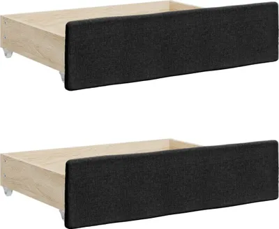 Produktbild von Bettschubladen 2 Stk. Schwarz Holzwerkstoff und Stoff