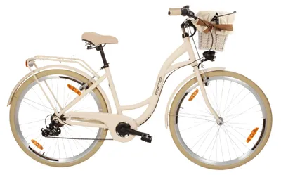 Obrázok produktu pre Goetze Mood 28" mestský bicykel, hliníkový rám s nízkym nástupom 18", Shimano Tourney 6 rýchlostí, V-Brake, LED osvetlenie, pohodlné sedlo, košík