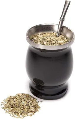 Produktbild von Famanu Teeset für Yerba Mate mit Isolierbecher und Edelstahlbecher - Schwarz