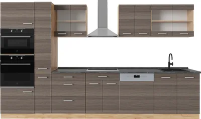 Produktbild von Küchenzeile Vicco R-Line Edelgrau/Goldkraft Eiche 350 cm , AP Anthrazit, Model 54176