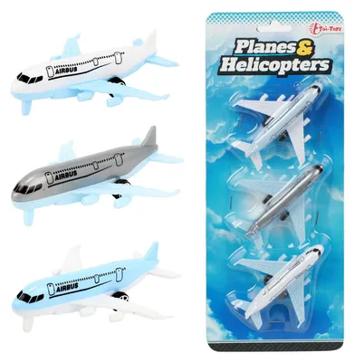 Produktbild von Toi-Toys - Spielzeugflugzeuge - Airbus Flugzeuge (3 Stück) Modellflugzeug Plane