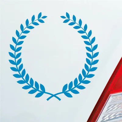 Produktbild von Auto Aufkleber Lorbeerkranz Insigne Auszeichnung Siegerkranz 10x10 cm Hellblau Sticker Heckscheibenaufkleber