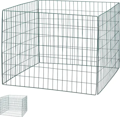 Produktbild von Relaxdays Komposter Metall, 2er Set, Biokomposter Garten, HxBxT: 70 x 90 x 90 cm, 560 Liter, Drahtkomposter Stahl, grün