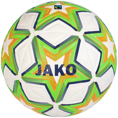 Produktbild von JAKO Unisex Trainingsball World, Farbe:weiß/neongrün/marine, Größe:5