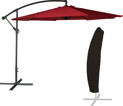 Produktbild von Freistehender Sonnenschirm OAHU rund 3m Durchmesser rot + Hülle