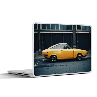 Produktbild von MuchoWow® Laptop Aufkleber Sticker Cover Autos - Oldtimer - Gelb 40x30 cm - Laptop Dekoration - Selbstklebend
