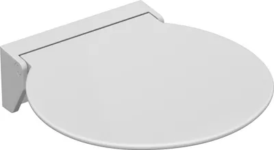 Produktbild von HEWI Klappsitz R 380, B:380,T:405, Sitzf. u. Wandkonsole weiß signalweiß