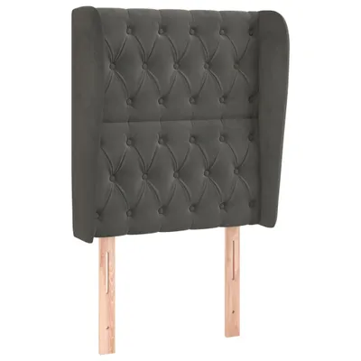 Produktbild von vidaXL Kopfteil mit Ohren Dunkelgrau 83x23x118/128 cm Samt
