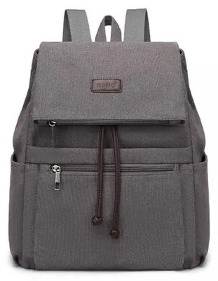 Produktbild von Vintage-Rucksack Damen Grau aus Canvas, modischer Cityrucksack für Alltag, Shopping, Uni und Freizeit, Huson