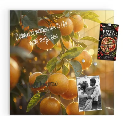 Produktbild von Magnettafel 50x50cm Pinnwand Whiteboard beschreibbar - Sonnengeflutete Orangen