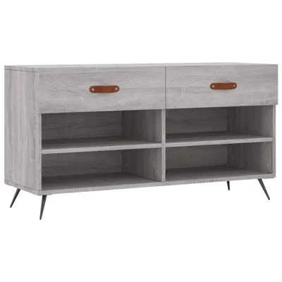 Produktbild von vidaXL Schuhbank Grau Sonoma 102x35x55 cm Holzwerkstoff