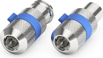 Produktbild von PureLink EF130-02 EasyInstall Koax (IEC) Stecker und Buchsen für Antennen-Koax-Kabel mit 6,5mm Durchmesser für Selbstkonfektionierung, 2er Set silber