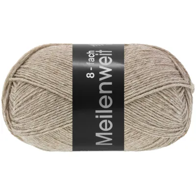 Produktbild von Lana Grossa MEILENWEIT 150 g UNI 8-fach Sockenwolle in kräftigen Uni-Farben 315 m Farbe 9567 - Beige melilert