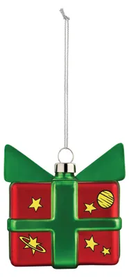 Weihnachtsbaum-Anhänger aus Glas, handbemalt, bunt, 7x5x7 cm