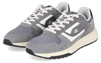 Immagine prodotto di Champion, scarpa sportiva bassa da uomo, modello RN20, colore grigio, realizzata in materiale sintetico, pelle e tessuto, taglia: 42
