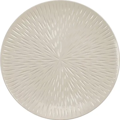 Produktbild von Dekoteller 33cm Kunststoff mit Strahlen Muster - Beige