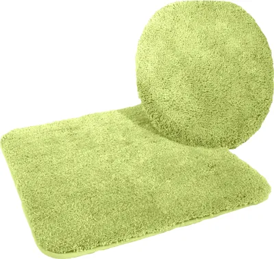 Produktbild von Mikrofaser-Badset 2-teilig,WC- Deckelbezug + Vorlage ohne Ausschnitt, Kiwigruen