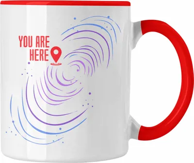 Produktbild von Trendation - Lustige Galaxie-Tasse Spruch "You Are Here" Geschenk für Weltraumliebhaber (Rot)
