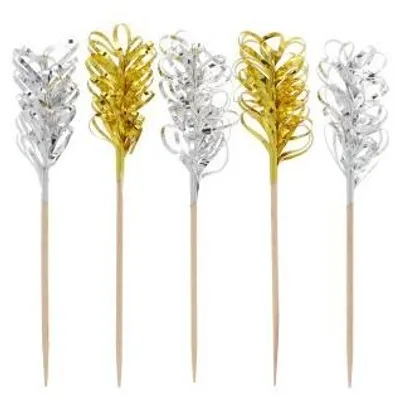 Produktbild von Deko-Picker 10,5 cm "Frills" gold / silber