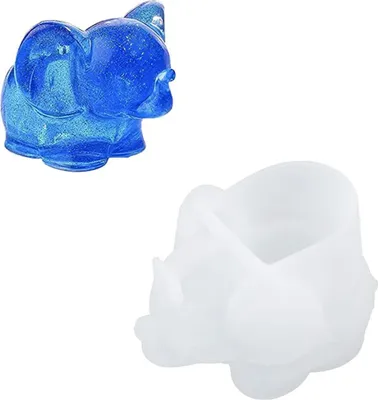 Produktbild von Elefantenformen für Harz Epoxy Spiegelform 3d Tierlagerung Harz Gussformen DIY Make up Schwammhalter Telefonhalter