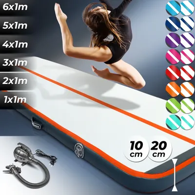 Produktbild von AIRTRACK Matte Tumbling Matte mit Pumpe PVC Tumblingmatte Gymnastikmatte Turnmatte Farbe: Orange Maße: 300*100x20cm