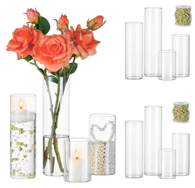 Immagine prodotto di Set di 12 cilindri di vetro decorativi per candele