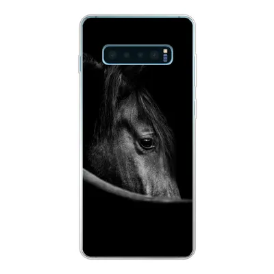 Produktbild von MuchoWow® Handyhülle Schutzhülle Hülle für Samsung Galaxy S10 Plus Pferde - Porträt - Schwarz - Tiere Silikon Softcase Handy Hülle - Schutzhülle