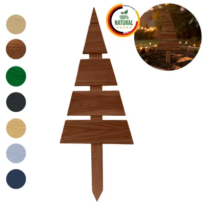 Produktbild von Floranica Holz-Weihnachtsbaum, Höhe 45 cm, Braun – Weihnachtsdekoration, Tannenbaum für innen und außen, zum Hineinstecken in Topf oder in den Boden