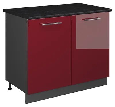 Obrázek produktu pro Skříňka pod dřez Vicco Fame-Line Bordó červená vysoký lesk/Antracit 100 cm, PD Antracit, Model 61944