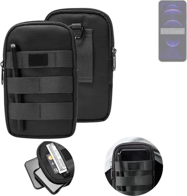 Produktbild von K-S-Trade Holster Gürtel Tasche kompatibel mit Hotwav Note 13 Handy Tasche Schutz Hülle dunkel-grau viele Fächer, 1x