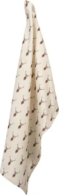 Produktbild von Clayre & Eef Geschirrtuch 50x70 cm Beige Rot Baumwolle Hirsch