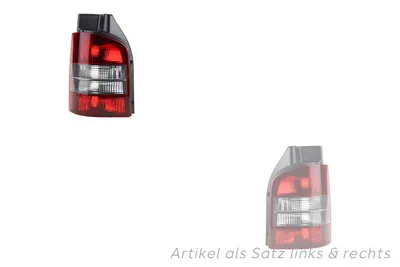 Produktbild von Johns, Rückleuchte Rücklichtn passend für VW T5 mit Heckklappe 2 x rot schwarz 7H5945095N 7H5945095K 7H5945096K 7H5945096N