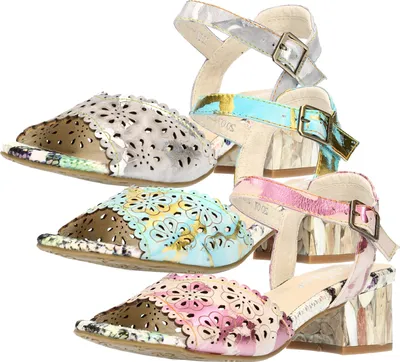 Produktbild von Laura Vita Damen Sandalen Blockabsatz Leder Hucbio 09, Größe:37 EU, Farbe:Türkis