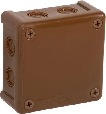 Produktbild von Aufputzdose, hermetisch, braun, ohne Klemmen, 98x98x42 IP55, Viplast 04202