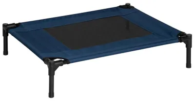 Immagine prodotto di Letto rialzato per cani di taglia media | Colore: Blu e nero | Dimensioni: 61 x 76,2 x 18 cm