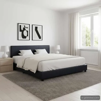 Immagine prodotto di Maison Exclusive - Letto in Pelle finta nera 160x200 cm