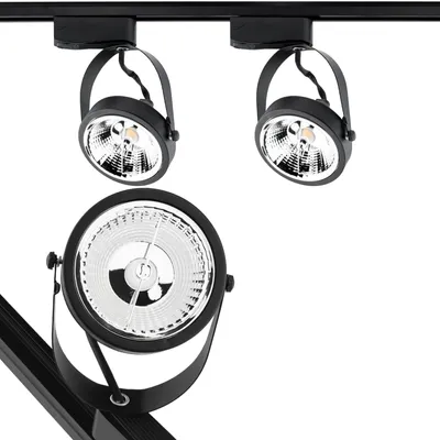 Produktbild von Lumiled LED Schienensystem, Dreh- und schwenkbarer 1-Phasen-Strahler, Spot, Deckenstrahler, Deckenleuchte, Schienensystem, 3xGU10 Fassung 230V max. 15W, Weiß, inkl. 1-Phasen-Adapter, 360° 180° verstellbar