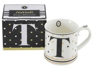 Produktbild von Home Elements Porzellanbecher - Buchstabe T